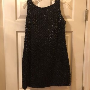 Black sequin, sleeveless, cocktail dress